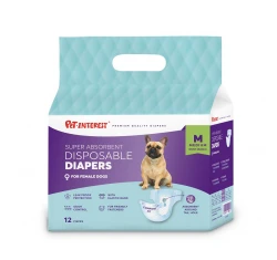 Pet Interest Απορροφητικές Πάνες Βρακάκια για Θηλυκούς Σκύλους M 12τμχ 28-48cm Pet Interest Απορροφητικές Πάνες Βρακάκια για Θηλυκούς Σκύλους M 12τμχ 28-48cm