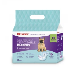 Pet Interest Απορροφητικές Πάνες Βρακάκια για Θηλυκούς Σκύλους M 12τμχ 28-48cm Pet Interest Απορροφητικές Πάνες Βρακάκια για Θηλυκούς Σκύλους M 12τμχ 28-48cm