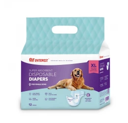 Pet Interest Απορροφητικές Πάνες Βρακάκια για Θηλυκούς Σκύλους XL 12τμχ 40-60cm Pet Interest Απορροφητικές Πάνες Βρακάκια για Θηλυκούς Σκύλους XL 12τμχ 40-60cm