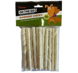Λιχουδιές Σκύλου On The Go White Rawhide Twisted Sticks 12,5cm x 10mm (12pcs)