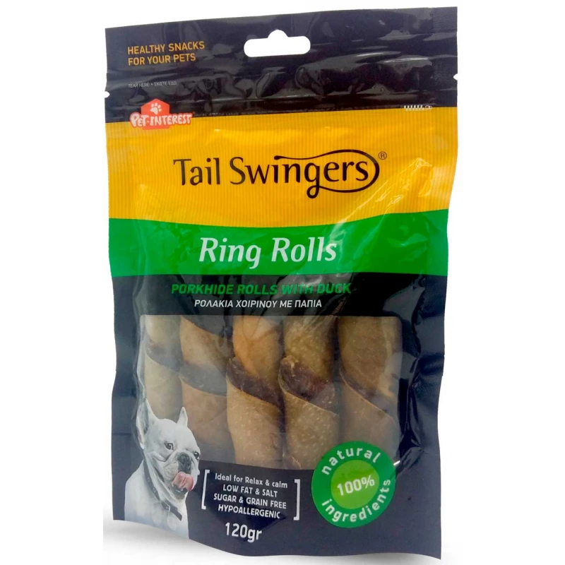 Ring Rolls Porkhide Rolls με Πάπια της Pet Interest 120gr (5 Τμχ) ΣΚΥΛΟΙ