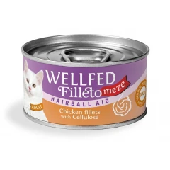 Υγρή τροφή Γάτας Wellfed Cat Filleto Meze Adult Hairball Chicken & Cellulose 70gr Υγρή τροφή Γάτας Wellfed Cat Filleto Meze Adult Hairball Chicken & Cellulose 70gr