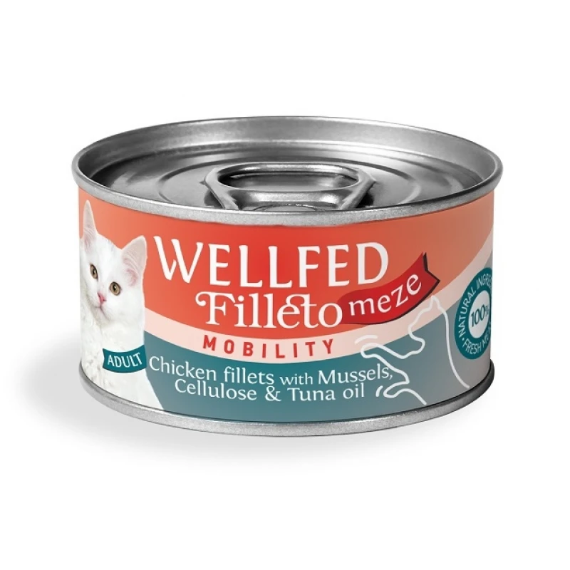 Wellfed Cat Filleto Meze Adult Mobility Chicken, Mussels & Cellulose 70gr ΓΑΤΕΣ