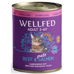 Wellfed Cat Για Στειρωμένες Γάτες με Βοδινό Και Σολομό 800gr Wellfed Cat Για Στειρωμένες Γάτες με Βοδινό Και Σολομό 800gr