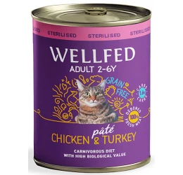 Wellfed για Στειρωμένες Κοτόπουλο και Γαλoπούλα 400gr Wellfed για Στειρωμένες Κοτόπουλο και Γαλoπούλα 400gr
