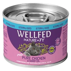 Wellfed Mature 7+ Sterilised Chicken & Hemp Oil 200gr  Wellfed Mature 7+ Sterilised Chicken & Hemp Oil 200gr