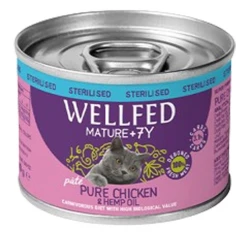 Wellfed Mature 7+ Sterilised Chicken & Hemp Oil 200gr  Wellfed Mature 7+ Sterilised Chicken & Hemp Oil 200gr