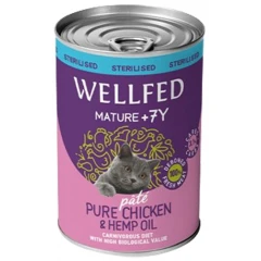 Wellfed Mature 7+ Sterilised Chicken & Hemp Oil 400gr  Wellfed Mature 7+ Sterilised Chicken & Hemp Oil 400gr