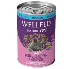 Wellfed Mature 7+ Sterilised Chicken & Hemp Oil 400gr 