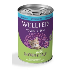 Wellfed Young Sterilized Chicken and Calf 400gr  Wellfed Young Sterilized Chicken and Calf 400gr