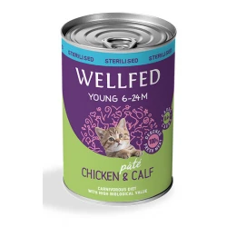 Wellfed Young Sterilized Chicken and Calf 400gr  Wellfed Young Sterilized Chicken and Calf 400gr