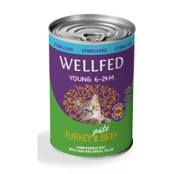 Wellfed Young Sterilized Turkey and Beef 400gr  Wellfed Young Sterilized Turkey and Beef 400gr