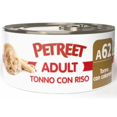 Υγρή Τροφή - Κονσέρβα Γάτας Petreet Adult Τόνος με Ρύζι & Καλαμάρι 85gr Υγρή Τροφή - Κονσέρβα Γάτας Petreet Adult Τόνος με Ρύζι & Καλαμάρι 85gr