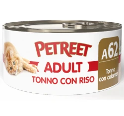 Υγρή Τροφή - Κονσέρβα Γάτας Petreet Adult Τόνος με Ρύζι & Καλαμάρι 85gr Υγρή Τροφή - Κονσέρβα Γάτας Petreet Adult Τόνος με Ρύζι & Καλαμάρι 85gr