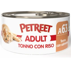 Υγρή Τροφή - Κονσέρβα Γάτας Petreet Adult Τόνος με Ρύζι & Σολομό 85gr Υγρή Τροφή - Κονσέρβα Γάτας Petreet Adult Τόνος με Ρύζι & Σολομό 85gr