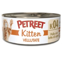 Υγρή Τροφή - Κονσέρβα Γάτας Petreet Kitten Vellutate Κοτόπουλο με Γάλα 60gr Υγρή Τροφή - Κονσέρβα Γάτας Petreet Kitten Vellutate Κοτόπουλο με Γάλα 60gr