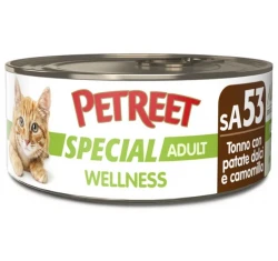 Υγρή Τροφή - Κονσέρβα Γάτας Petreet Special Adult Wellness Τόνος με Γλυκοπατάτα 70gr Υγρή Τροφή - Κονσέρβα Γάτας Petreet Special Adult Wellness Τόνος με Γλυκοπατάτα 70gr