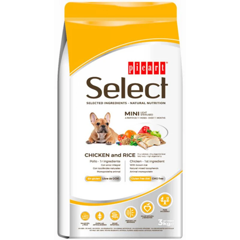 Picart Select Adult Mini Light Sterilised 3kg Σκύλοι Picart Select Adult Mini Light Sterilised 3kg Σκύλοι
