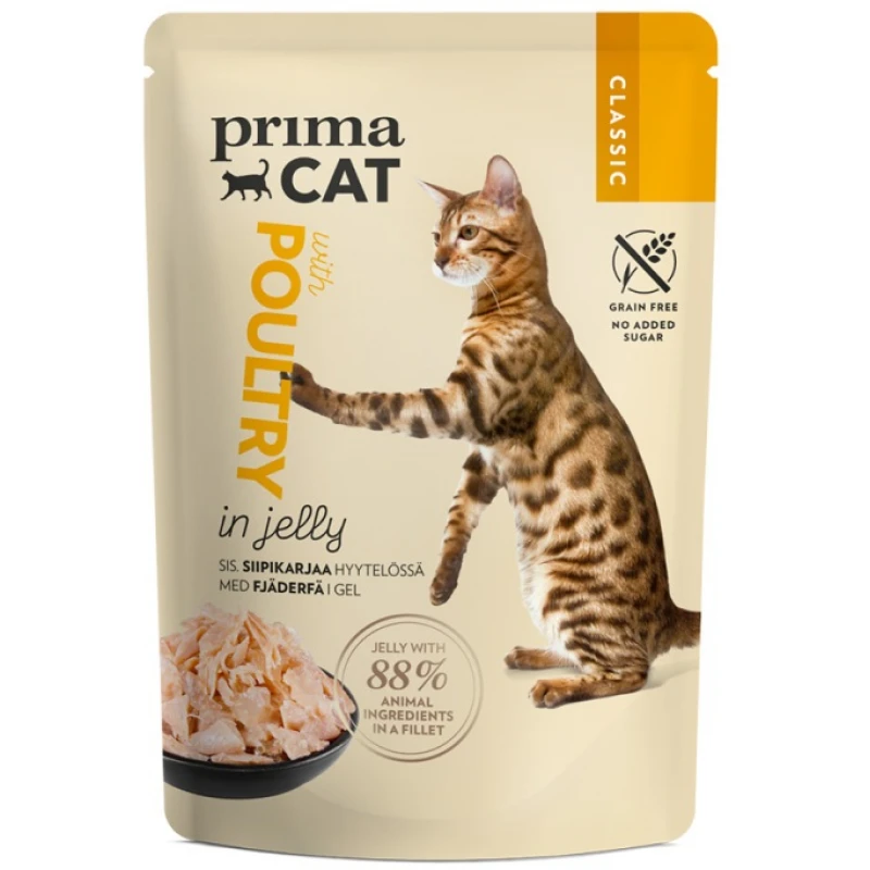 Prima Cat Classic Poultry in jelly - Κοτόπουλο σε ζελέ 85gr ΥΓΡΗ ΤΡΟΦΗ -  ΚΟΝΣΕΡΒΕΣ ΓΑΤΑΣ