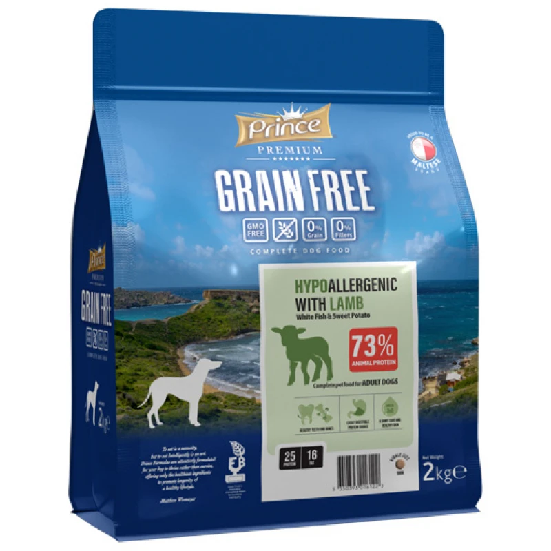 Prince Grain Free Hypoallergenic with Lamb, White Fish & Sweet Potato 2kg Σκύλοι Prince Grain Free Hypoallergenic with Lamb, White Fish & Sweet Potato 2kg Σκύλοι