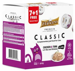 Princess Premium Classic Chicken & Tuna with Rice & White Bait 70g (7 + 1 Δώρο) Princess Premium Classic Chicken & Tuna with Rice & White Bait 70g (7 + 1 Δώρο)