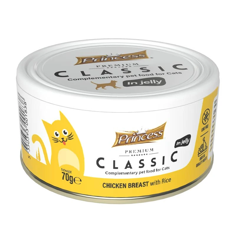 Princess Premium Classic Chicken Breast with Rice 70g (7 + 1 Δώρο) Γάτες Princess Premium Classic Chicken Breast with Rice 70g (7 + 1 Δώρο) Γάτες