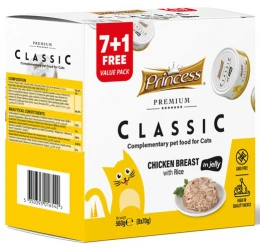 Princess Premium Classic Chicken Breast with Rice 70g (7 + 1 Δώρο) Princess Premium Classic Chicken Breast with Rice 70g (7 + 1 Δώρο)
