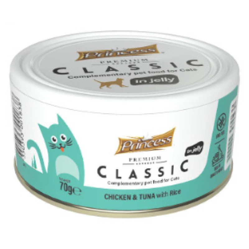 Princess Premium Classic Chicken & Tuna with Rice 70g (7 + 1 Δώρο) Γάτες Princess Premium Classic Chicken & Tuna with Rice 70g (7 + 1 Δώρο) Γάτες