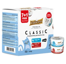 Princess Premium Classic Combo Chicken & Tuna with Shrimp Mix 2 Γεύσεις 70g (7 + 1 Δώρο) Princess Premium Classic Combo Chicken & Tuna with Shrimp Mix 2 Γεύσεις 70g (7 + 1 Δώρο)