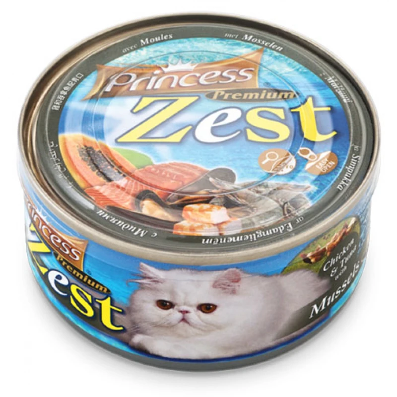 Princess Premium Zest Chicken, Tuna, Mussels 170g Γάτες Princess Premium Zest Chicken, Tuna, Mussels 170g Γάτες