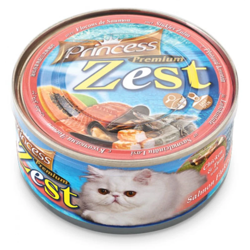 Princess Premium Zest Chicken, Tuna, Salmon 170g Γάτες Princess Premium Zest Chicken, Tuna, Salmon 170g Γάτες