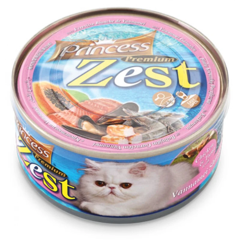 Princess Premium Zest Chicken, Tuna, Shrimp 170g Γάτες Princess Premium Zest Chicken, Tuna, Shrimp 170g Γάτες