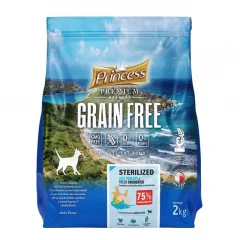 Ξηρά Τροφή Γάτας Princess Hypoallergenic Sterilised Grain Free 2kg + Δώρο 3 Princess Premium Excellence Chicken, Tuna, Shrimp 70g