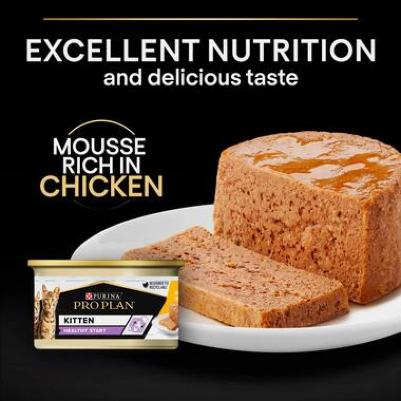 Pro Plan Υγρή Τροφή για Γατάκια Kitten Chicken Mousse 85g Γάτες Pro Plan Υγρή Τροφή για Γατάκια Kitten Chicken Mousse 85g Γάτες