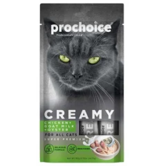 Λιχουδιές Γάτας Prochoice Creamy με Κοτόπουλο και Στρείδι 60gr (4x15gr)