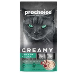 Λιχουδιές Γάτας Prochoice Creamy με Κοτόπουλο και Τόνο 60gr (4x15gr)