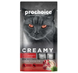 Λιχουδιές Γάτας Prochoice Creamy με Τόνο, Κράνμπερι και Χόρτο 60gr (4x15gr)