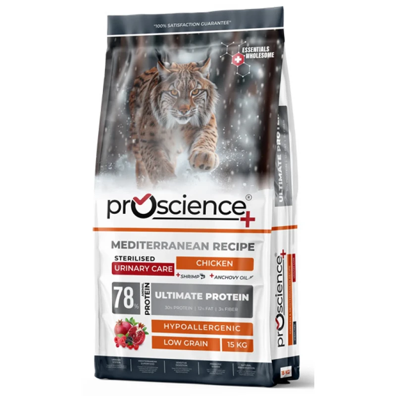Ξηρά Τροφή Γάτας Proscience Sterilized Urinary Κοτόπουλο 15kg Γάτες