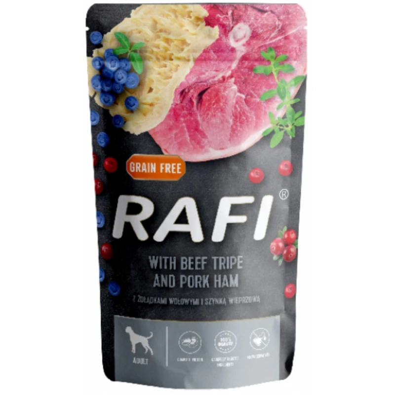 Υγρή τροφή Σκύλου Rafi Adult Pate Grain Free Beef Tripe & Pork Ham Pouch 500gr ΣΚΥΛΟΙ