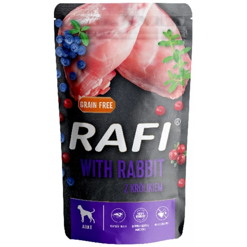 Υγρή τροφή Σκύλου Rafi Adult Pate Grain Free Rabbit (με Κουνέλι) with Blueberry & Cranberry Pouch  Pouch 500gr ΣΚΥΛΟΙ