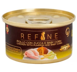 Υγρή Τροφή - Κονσέρβα Γάτας Refine Κοτόπουλο με Κολοκύθα & Καλαμπόκι 80gr Υγρή Τροφή - Κονσέρβα Γάτας Refine Κοτόπουλο με Κολοκύθα & Καλαμπόκι 80gr