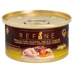 Υγρή Τροφή - Κονσέρβα Γάτας Refine Κοτόπουλο με Πάπια, Μήλα & Καρότα 80gr Υγρή Τροφή - Κονσέρβα Γάτας Refine Κοτόπουλο με Πάπια, Μήλα & Καρότα 80gr