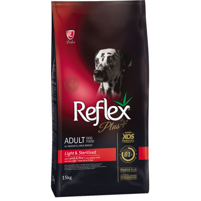 Ξηρά Τροφή Σκύλου Reflex Plus Medium & Large Light & Sterilised Adult Αρνί 15kg ΣΚΥΛΟΙ