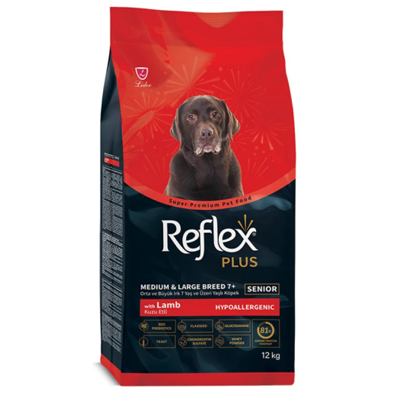 Ξηρά Τροφή Σκύλου Reflex Plus Medium & Large Senior Αρνί 12kg Σκύλοι