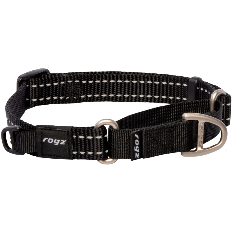 Περιλαίμιο Σκύλου Rogz Utility Web Control Black Medium 1,6x31-45cm ΣΚΥΛΟΙ