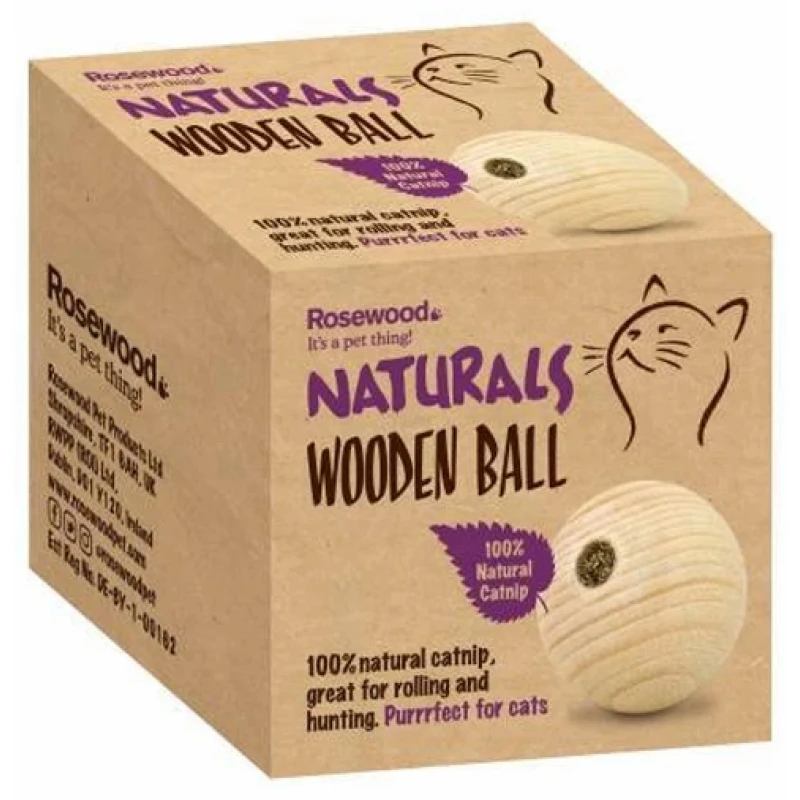 Rosewood Naturals Catnip Wooden Ball για Γάτες Γάτες