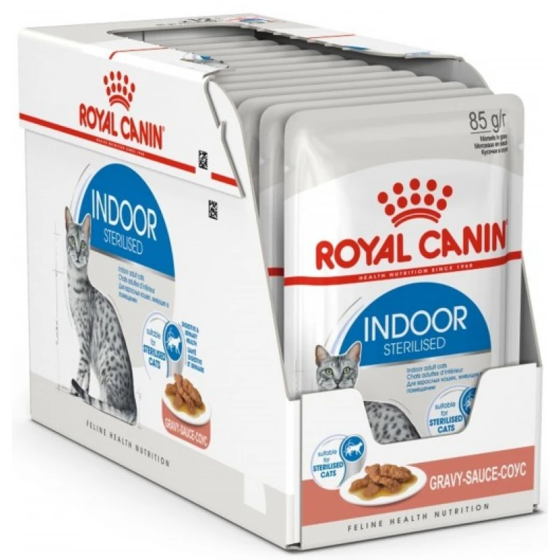 Royal Canin Cat Wet Food Indoor Sterilized Gravy 12x85gr Γάτες