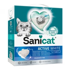 Συγκολλητική Άμμος Γάτας Sanicat Clumping Active White Fragrance Free Χωρίς Άρωμα 10lt (8,8kg)