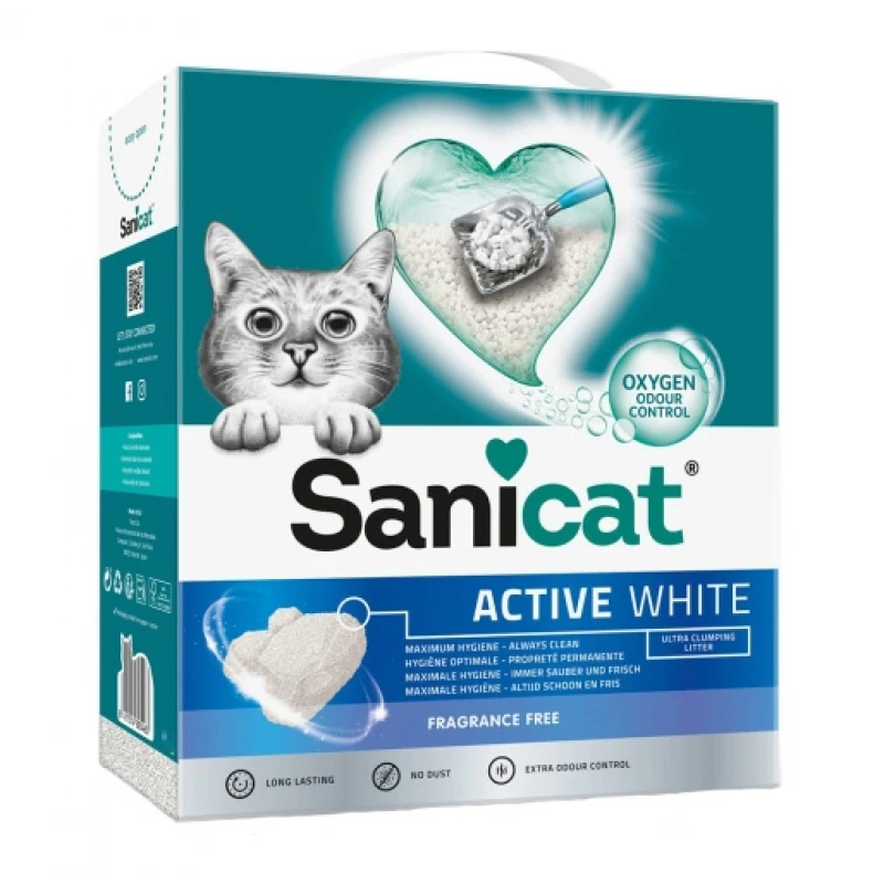 Συγκολλητική Άμμος Γάτας Sanicat Clumping Active White Fragrance Free Χωρίς Άρωμα 10lt ΓΑΤΕΣ