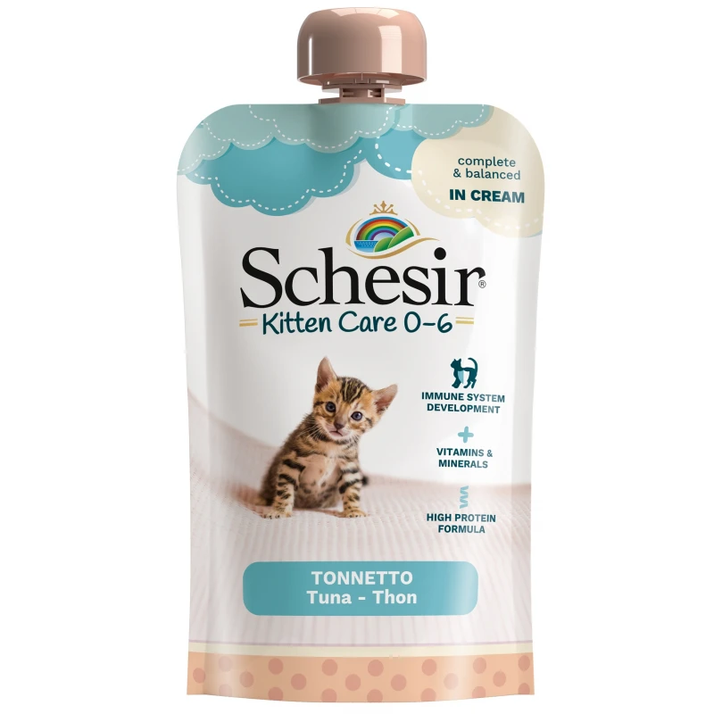 Συμπλήρωμα διατροφής για γατάκια Schesir Kitten Cream 0-6 μηνών 150gr με τόνο ΓΑΤΕΣ